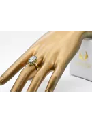 Anneau Zircon Or jaune 14 carats Style vintage vrc253y